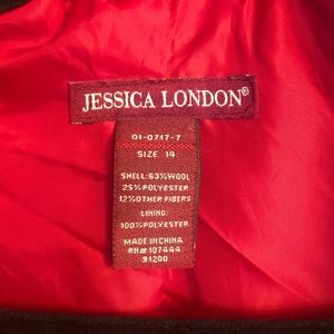 Jessica London wool blend dress coat.